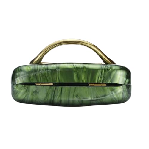 Image of Women Acrylic Clutch Box Metal Handle Evening Bag Trendy Ladies Shoulder Crossbody Purse for Wedding Party Causal