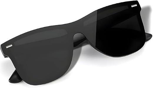 TheDarker Mens &amp; Women Non Polorise Sunglasses UV Protection Trendy Square Black Classic Sunglasses Unisex (Italic | Size...