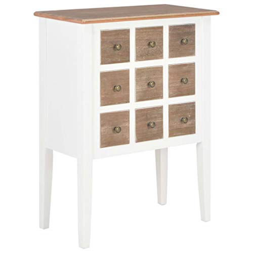CKioict Vitrina multiusos para salón, aparador, color blanco, 54 x 30 x 80 cm, madera maciza de mango, para salón y dormitorio