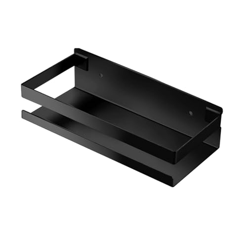 YANYYGu Rostfreie Metall-Aufbewahrungsschweberegale Wandmontierte Rechteckige Regale für Badezimmer, Küchen und Waschküchen (20cm Schwarz)