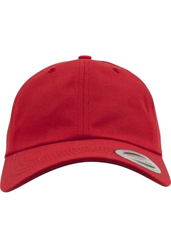 Flexfit Gorra de béisbol Yupoong algodón Unisex para Hombre y Mujer, no rígida con Cierre de latón, Unisex, 6245CM, Rojo, Talla única