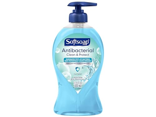 Softsoap Antibacterial Liquid Hand Soap Pump, Clean & Protect, Cool Splash - 11.25 Fl. Oz