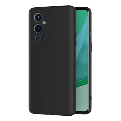 AICEK Compatible con OnePlus 9 Pro Funda, Silicona Fundas para OnePlus 9 Pro Carcasa Silicona Bumper Case Negro