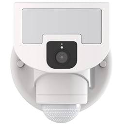Outdoor Motion Sensor Tracking Floodlight WiFi Security LED Light Camera (White) Versonel Nightwatcher VSL95 Robotic, 1080p, NO Monthly Fees, Free App, Alexa, Google Assistant, Smart Things, 32GB SD