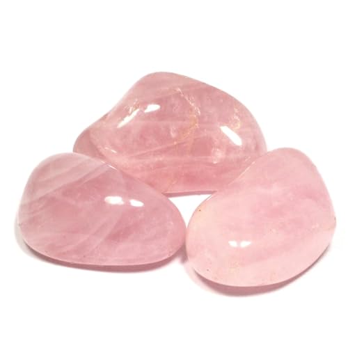 Image of Crystal Rose Quartz Tumble Stone | 50 gm Tumbled Gemstones | Reiki Healing Stones | Home Decor Pebbles | Aquarium Gravel | Garden & Table Decor