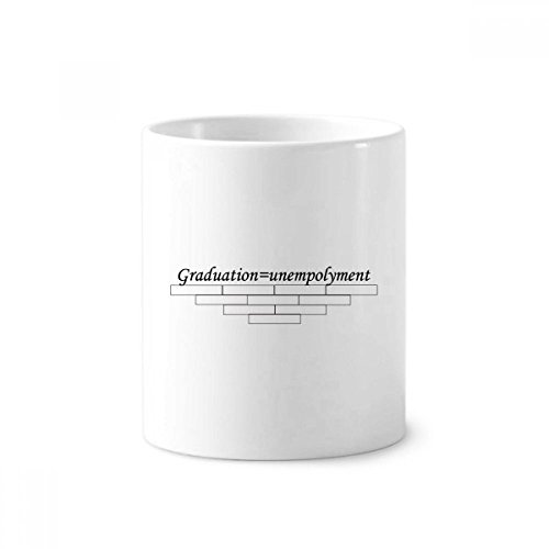 Pot à crayons céramique blanche 350ml avec citation graduation porte-brosse à dents 9.6cm