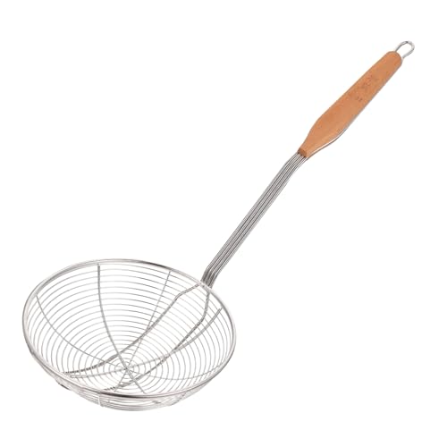 OKUMEYR 1pc Stainless Steel Frying Skimmer Spoon Handle Kitchen Strainer for Cooking Frying Hot Pot and Stewing Smooth for Use Home and Restaurant