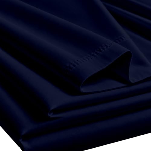 Mattress-Homes 100% Egyptian Cotton California King Sheet Set, 6 Piece Hotel Luxury Bedding, 21 Inch Extra Deep Pocket Fitted Sheet, Soft Cooling Cal King Sheets, 4 Pillowcases, Navy Blue by Mattress-Homes - Used condition - Image 7