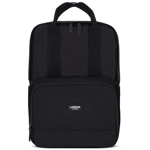 LARKSON Rucksack Damen & Herren Schwarz - No 6 - Daypack mit 16 Zoll Laptopfach - Rucksäcke für City Schule Business - Schulrucksack Mädchen Teenager - Wasserabweisend