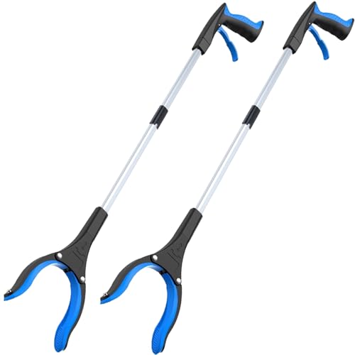 32 Grabber Reacher Tool (2-Pack) Foldable Trash Picker Upper with 360 Rotating Jaw & Magnetic Tip Heavy Duty Reaching Assist Stick for Seniors Post Surgery Recovery Must Haves Mobility Aid