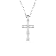 Swarovski Insigne pendant, Pave, Cross, Clear, Rhodium Finished