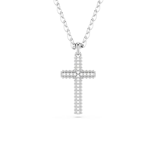 Swarovski Insigne pendant, Pavé, Cross, Clear, Rhodium Finished