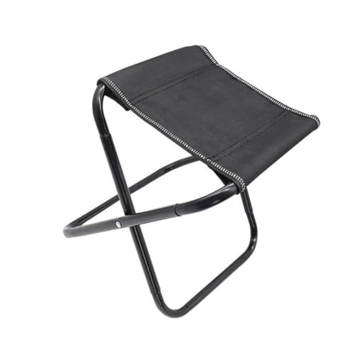 LIFKOME Portable Folding Stool Outdoor Chairs Chairs Stool for Fishing Camping Supplies Steel Black