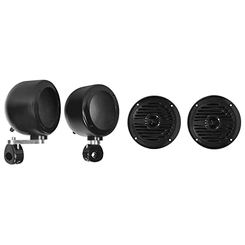 Rockville 2 Mac40B 4" Black Swivel Aluminum Tower/Handlebar Speaker Pods Atv/Utv & Pair Ms40B Black 4" 200 Watt Marine Boat Speakers Compact And Powerful #TOP23