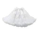 [FUNKEIMEI] パニエ 白 45cm 白パニエ ミニ チュチュスカート ホワイト パニエ スカート 白 45cm丈 パニエ スカート ロリータファッション チュールスカート コスチュームボトムス 普段着用 初心者 (ホワイト)