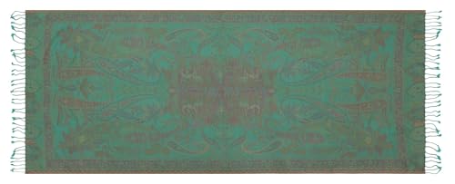 Image of EH KANI GOLD & JAMAWAR SILK SUPER SOFT FLORAL & PAISLEY PASHMINA STOLE SCARF