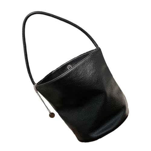 Sac à bandoulière en cuir synthétique style coréen pour femme noir