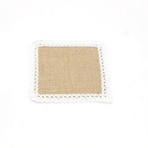 12cm Shabby Chic Hessian Dining table place mat for Party Rustic Cup Mat (10pcs)
