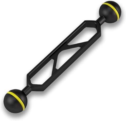 Bras de plongée 22,9 cm double boule avec joint jaune antidérapant pour flash