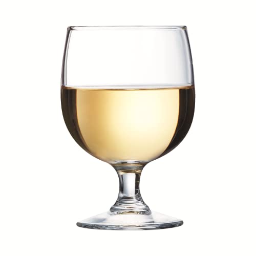 Arcoroc - Collezione Amélia - 6 bicchieri a stelo da 16cl in vetro temperato - Resistenti e impilabili - Uso professionale