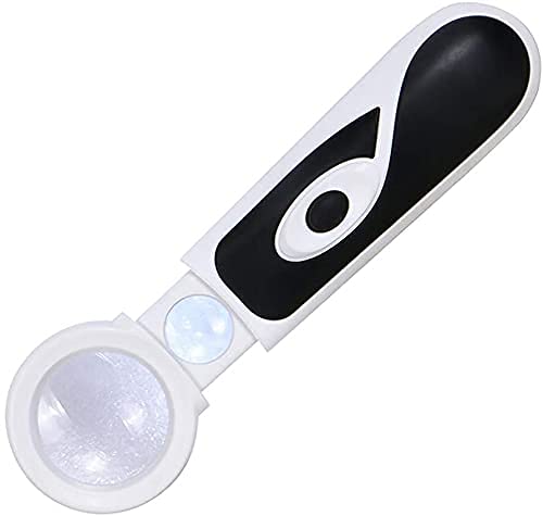 Loupe portative pliante avec lumière LED double optique 8X 20X