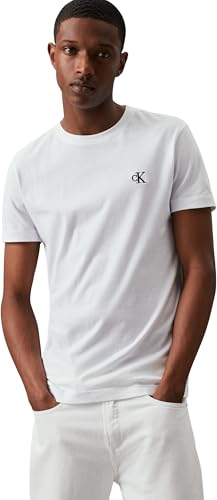 Calvin Klein Jeans Herren T-Shirt Ck Essential Slim Tee, Bright White, M