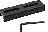 Gotical 2-Slot 2.85 Inch Over Length Picatinny to Adapter Convert Mount for Mlock Accessories Anodized Aluminum BLK