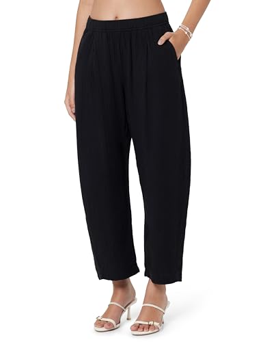 Image of Gap Women Solid Relaxed Fit Full Length Trousers