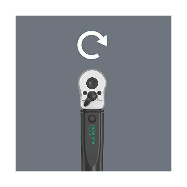 Wera 05075620001 Click-Torque C 1 Drehmomentschlüssel mit Umschaltknarre Schwarz, Grün, 1/2", 10-50 Nm – Bild 10