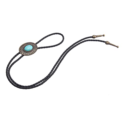 Image of GelConnie Native American Bolo Tie Rodeo Cowboy Leather Necktie Western Necklace Costume Accessories for Men,Women