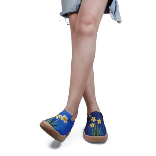 Women's Blossom Slip On Soft Shoes Colorful Comfortable Lightweight Art Travel Sneakers Casual Vibrant Floral Everyday Loafers3