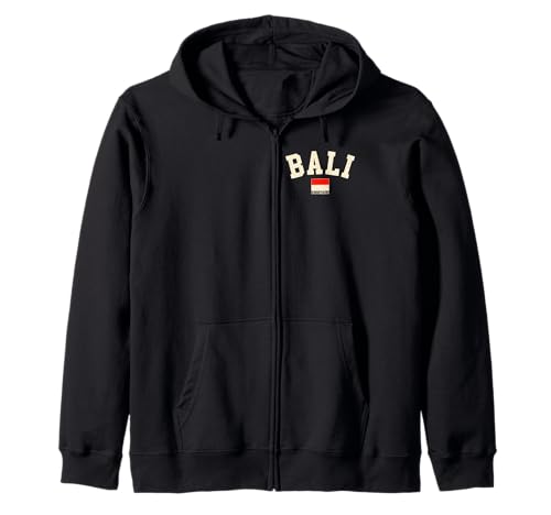 Vintage Bali Indonesia Bandera Indonesia Recuerdo Retro Sudadera con Capucha