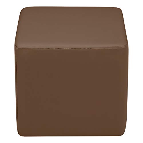Image of Sprogs 18 inch H Structured Cube Stool -Flexible Modular Collaborative Soft Seating for Office, Home, Lounge and School Classrooms with Durable Frame & Set of 2 inch Legs Add-on - Chocolate