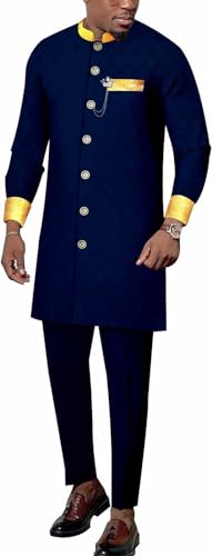 Ensemble Dashiki homme ensemble 2 pièces coupe slim survêtement traditionnel africain