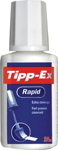 Tipp-Ex Rapid Korrekturfluid Blister à 1x25ml mit Auftragsschwämmchen für präzise Korrekturen, schnelltrocknende Korrektur Flüssigkeit (Packung mit 2)