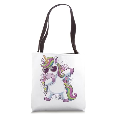 Dabbing Unicorn Dance graphic for Kids and Women Tote Bag