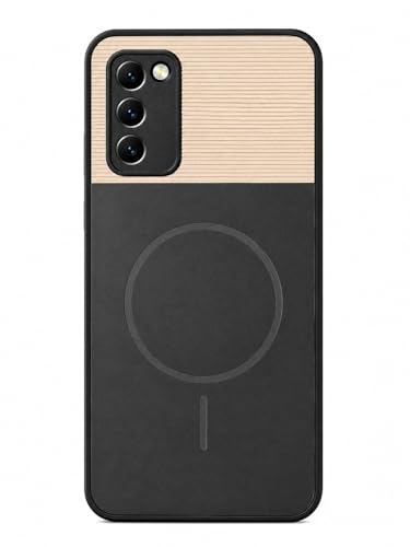 Image of Bintage Mac Safe Design Hard Slim Back Case | Soft Border Camera Protect | Dual PU Leather Finish Back Cover Compatible for Samsung Galaxy A03s 4G - White & Black