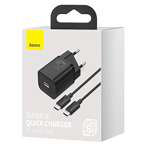 Carregador 25W Mini Super SI Com Cabo Tipo-c PD 3A Baseus Preto
