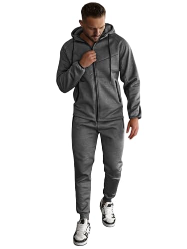 OZONEE Herren 2-Teilig Set Kapuzenpullover + Jogginghose Jogginganzug Sweatjacke Trainingshose Trainingsanzug Sportanzug Freizeitanzug Sport Anzug Tracksuit Fitnessanzug 777/6575DR/5 DUNKELGRAU XXL OZONEE Herren 2-Teilig Set Kapuzenpullover + Jogginghose Jogginganzug Sweatjacke Trainingshose Trainingsanzug Sportanzug Freizeitanzug Sport Anzug Tracksuit Fitnessanzug 777/6575DR/5 DUNKELGRAU XXL