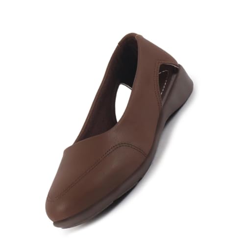 Image of FAUSTO Women Stylish Backless Casual Ballets | Low Heel Cut-Out Slip-On Ballerinas | Comfortable Walking Flats Sandals | Memory Cusion Insole