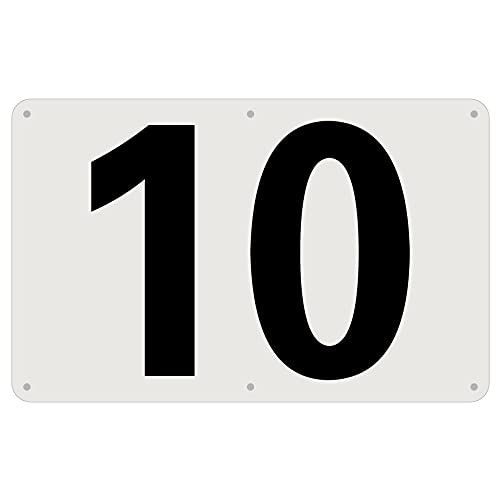 SICHENG アルミ板駐車場番号札防水.耐候 スクリーン印刷金属ベーキングワニス 径4.8φmm穴×6隅 ナンバープレート プレート看板 駐車場 数字 番号 標識 表示 屋内外対応