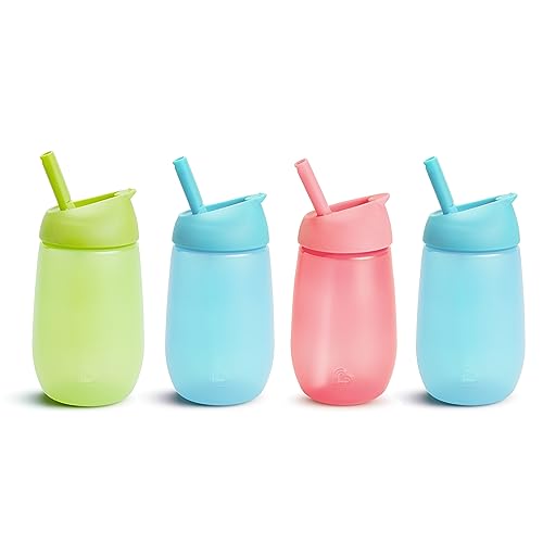 Image of Munchkin® Simple Clean™ Toddler Sippy Cup with Easy Clean Straw, 10 Ounce, 4 Pack, Blue/Green/Pink