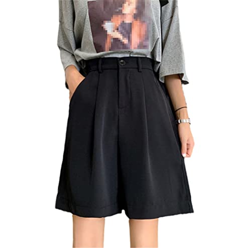 Short de bureau été femme noir chic longueur genou pour un style décontracté
