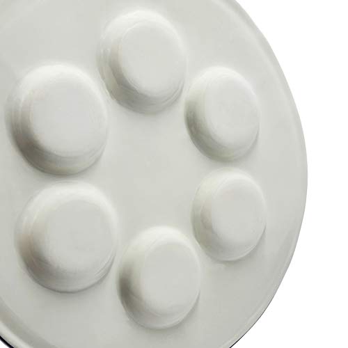 The Dreidel Company Ceramic Passover Seder Plate With Turquoise Floral Design - 12" Inch Standard #TOP2