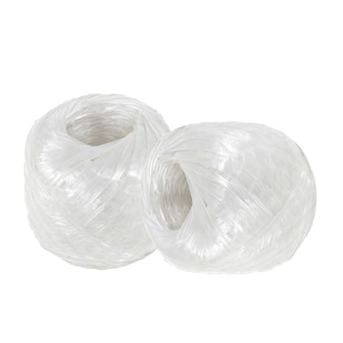 ZOWZEA 980 Feet Long Bundled Polyester Nylon Plastic Rope Twine Polypropylene Twine for Household Gardening Agricultural Packing Tying Binding and Home Craft (White-490Feet/Roll)
