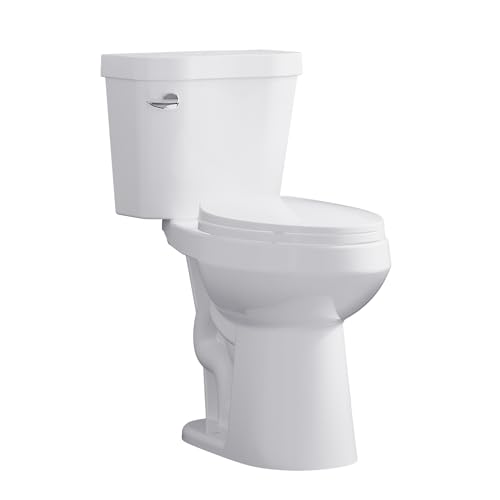 Two Piece Toilet 19 inch Chair Height Elongated Bowl, Side