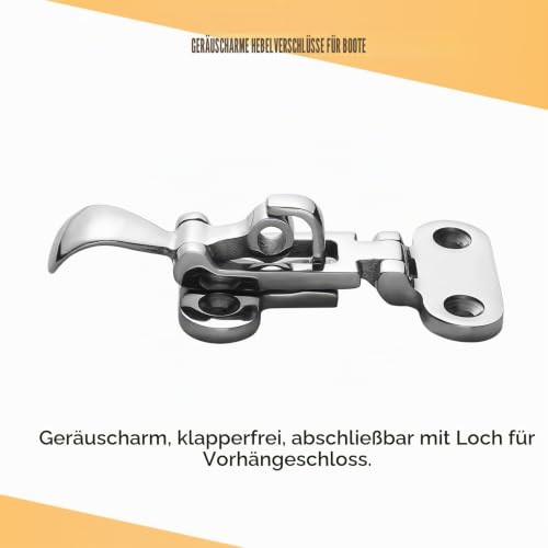 DIALESHU Verriegelung für Boote, 316 Edelstahl, abschließbar, mit Befestigungsschrauben, 2 Stück