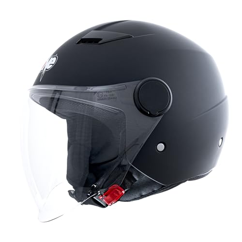One by Camamoto Casque Moto Demi-Jet Gamma 2.0 Noir Mat – Taille M (57-58 cm) – Homologué ECE R22.06 pour Scooter et Moto