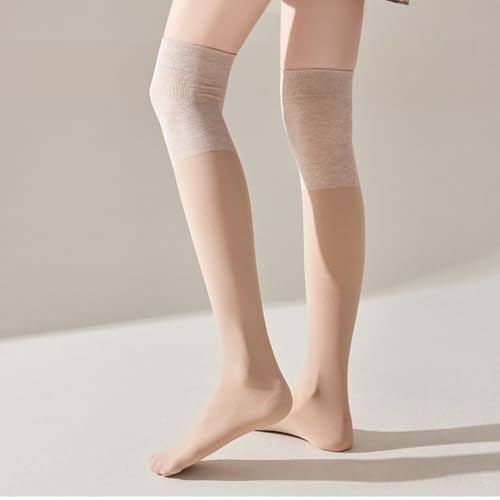 2 Pairs Premium Thermal Knee Support Opaque Tights for Women with Designs Warm Knee-high Stockings4