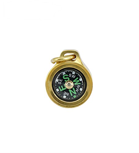 MecArmy Keychain Compass CMP with Chain Tear Drop Shaped Design Designed for Everyday wear (Brass)